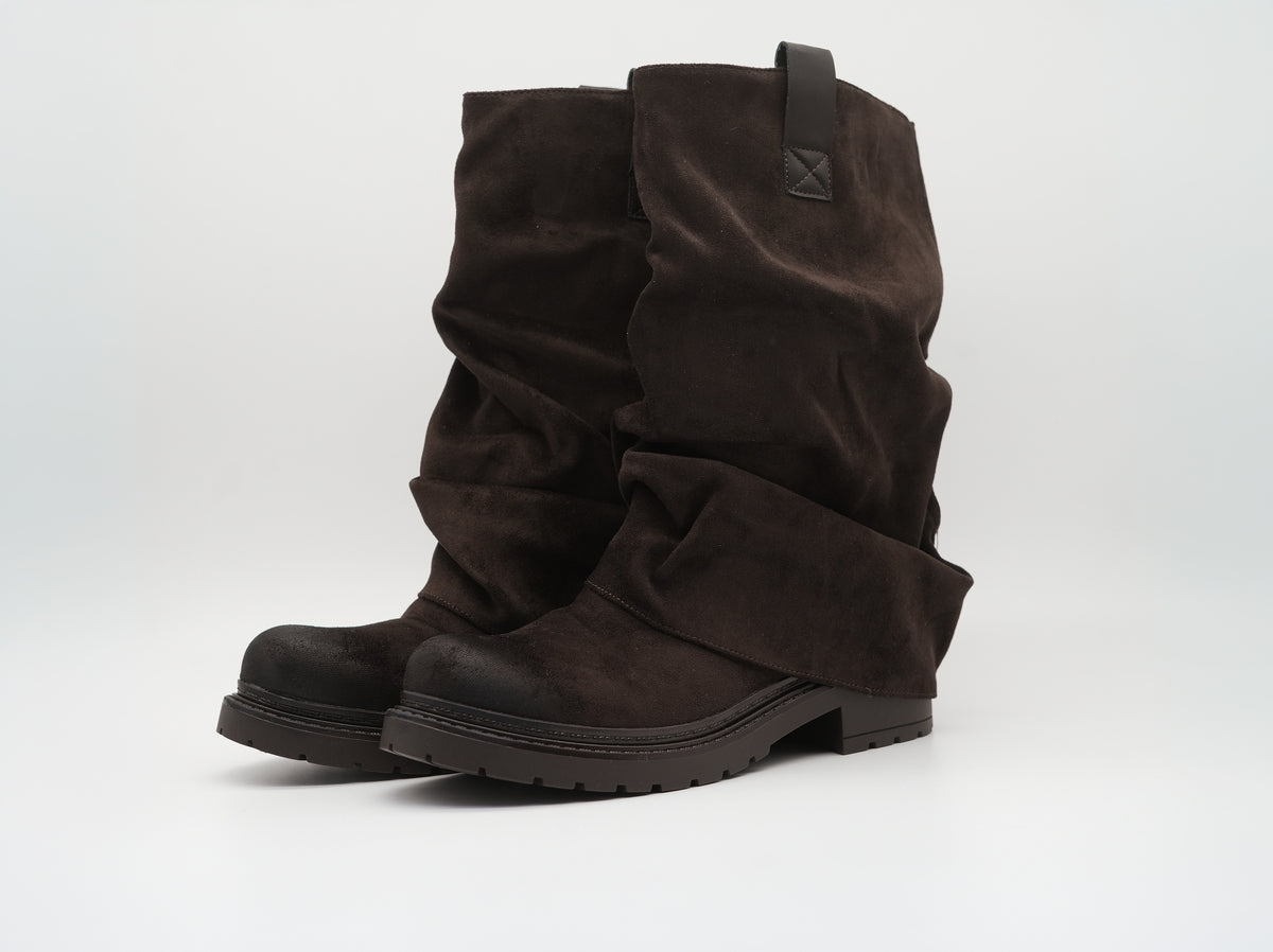 Stulpen Stiefel in Veloursleder-Optik