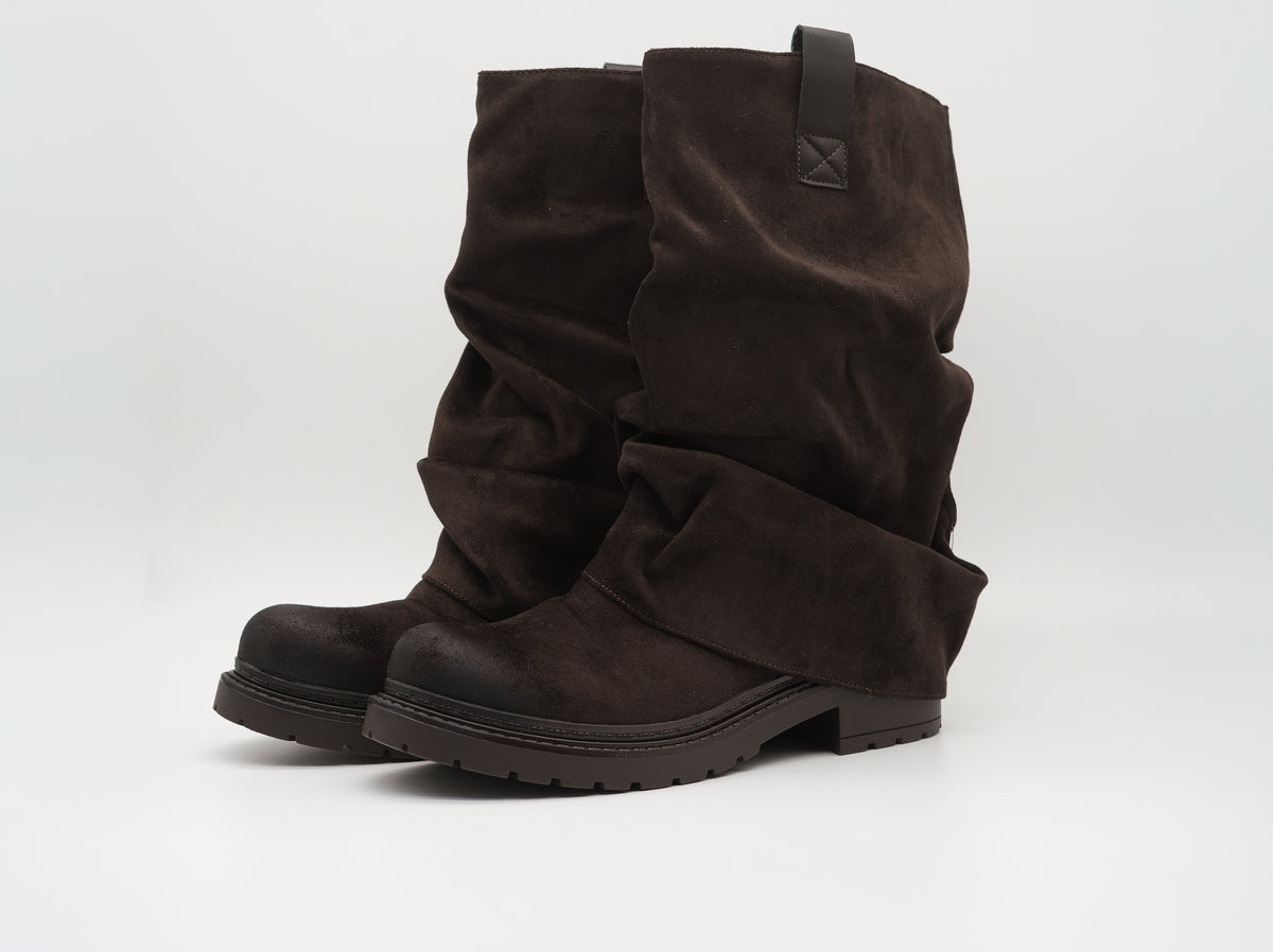 Stulpen Stiefel in Veloursleder-Optik