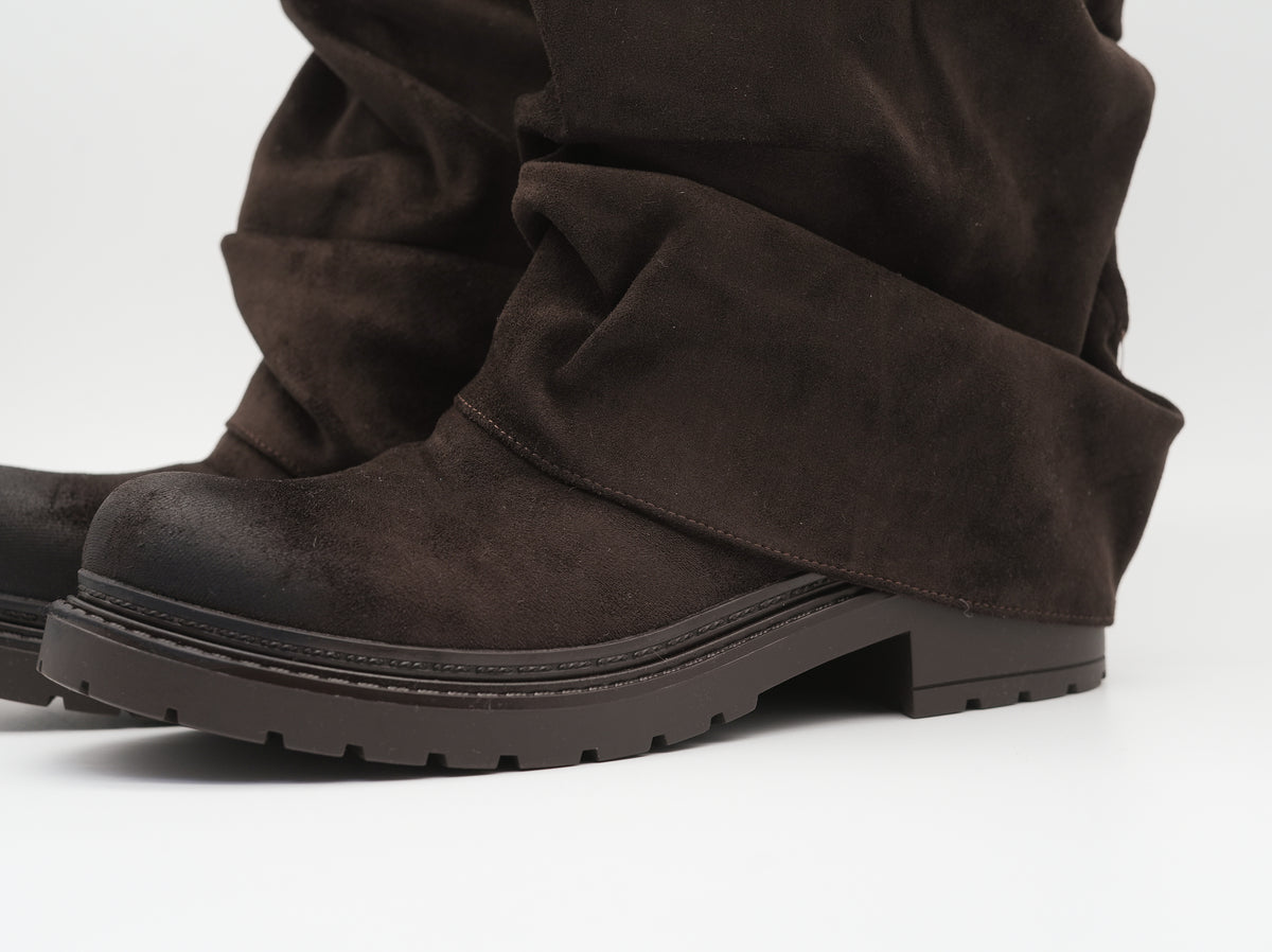 Stulpen Stiefel in Veloursleder-Optik