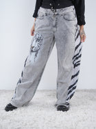 Wide Leg Pants mit Tiger Motiv