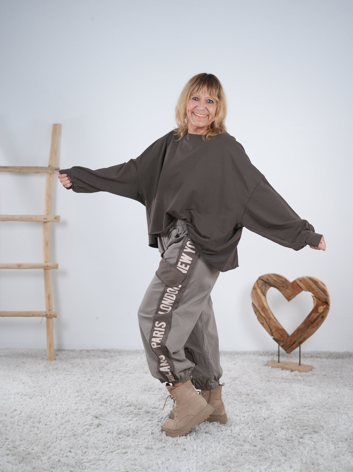 Wide Leg Pants mit Gummibund am Beinabschluss