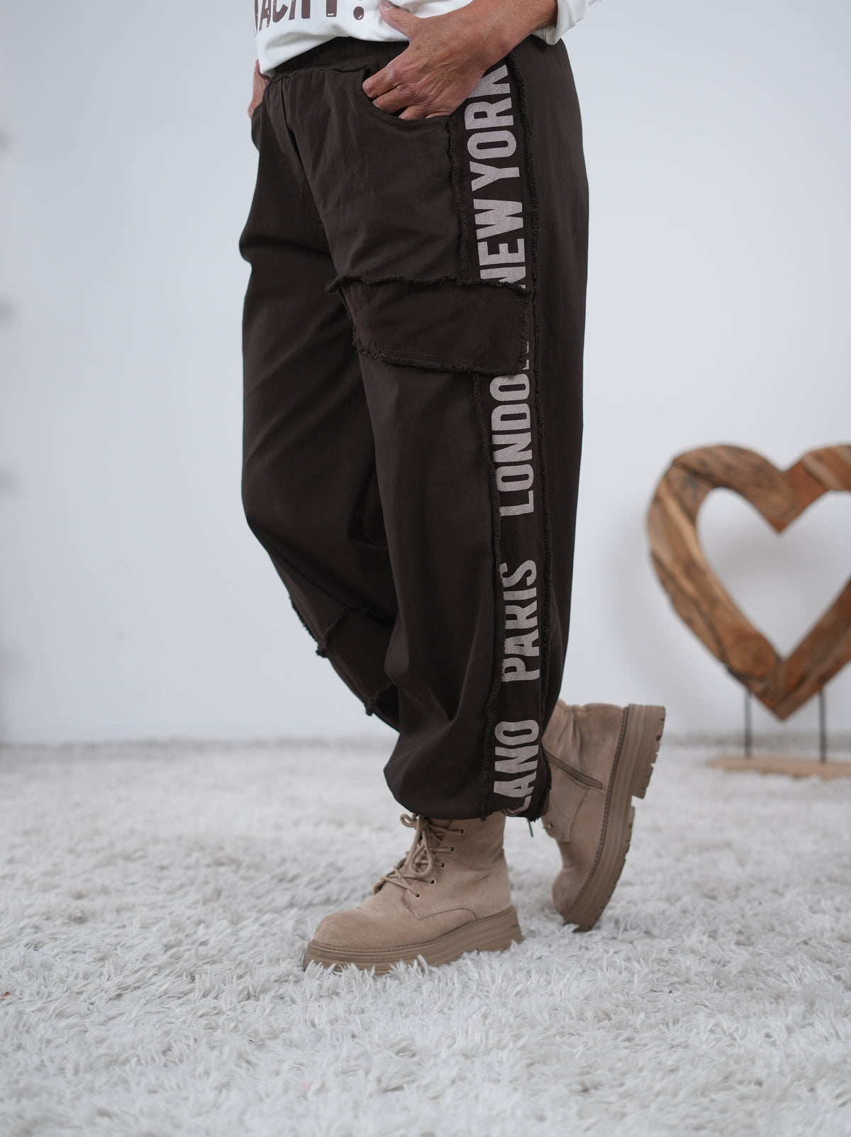 Wide Leg Pants mit Gummibund am Beinabschluss