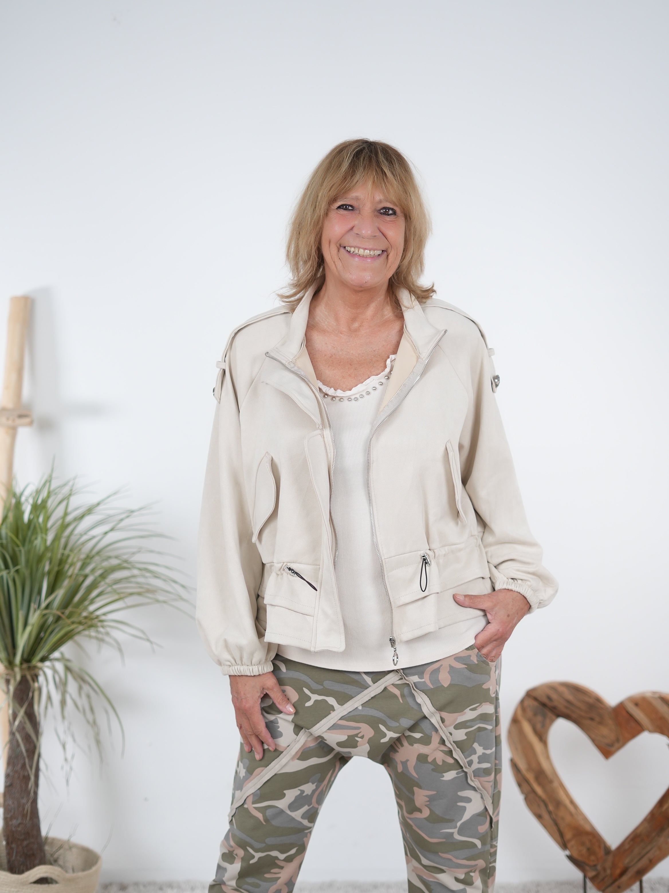 Lässige Velours Jacke