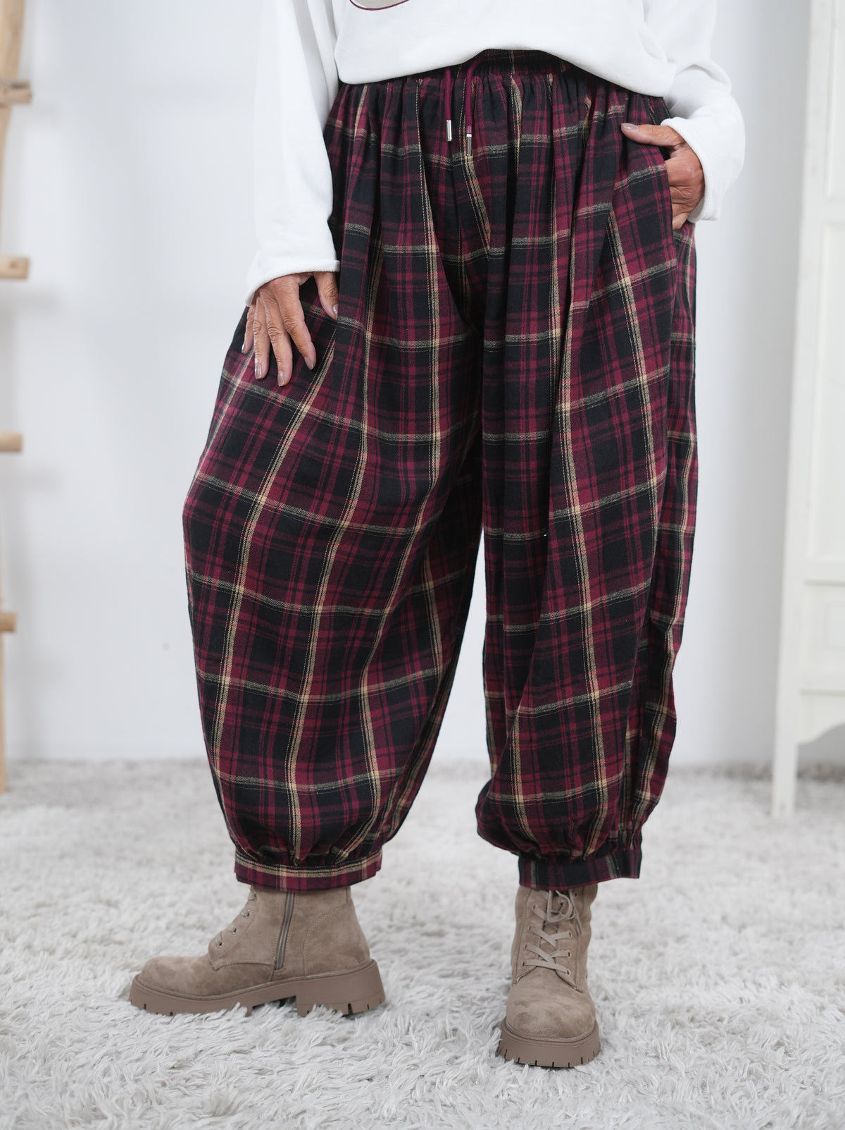 Flanell Pumphose, kariert