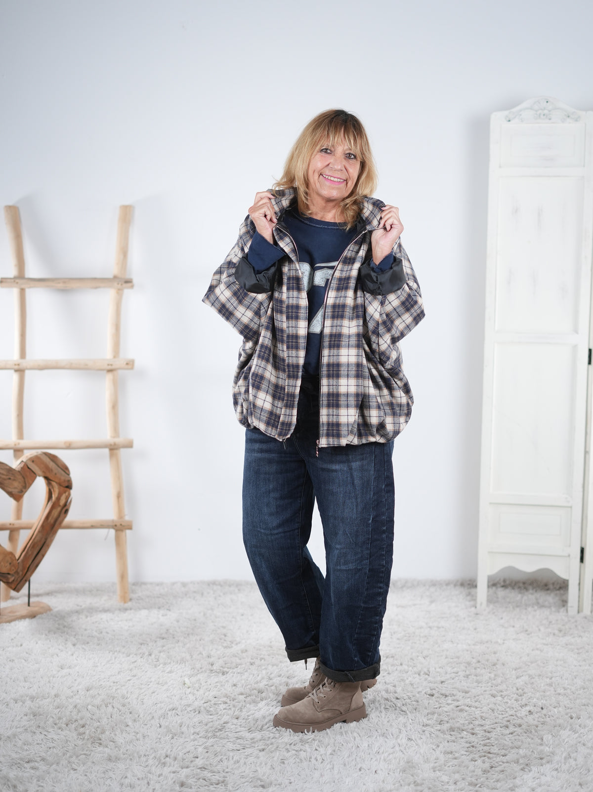 leichte Jacke im Flanell Stil, kariert