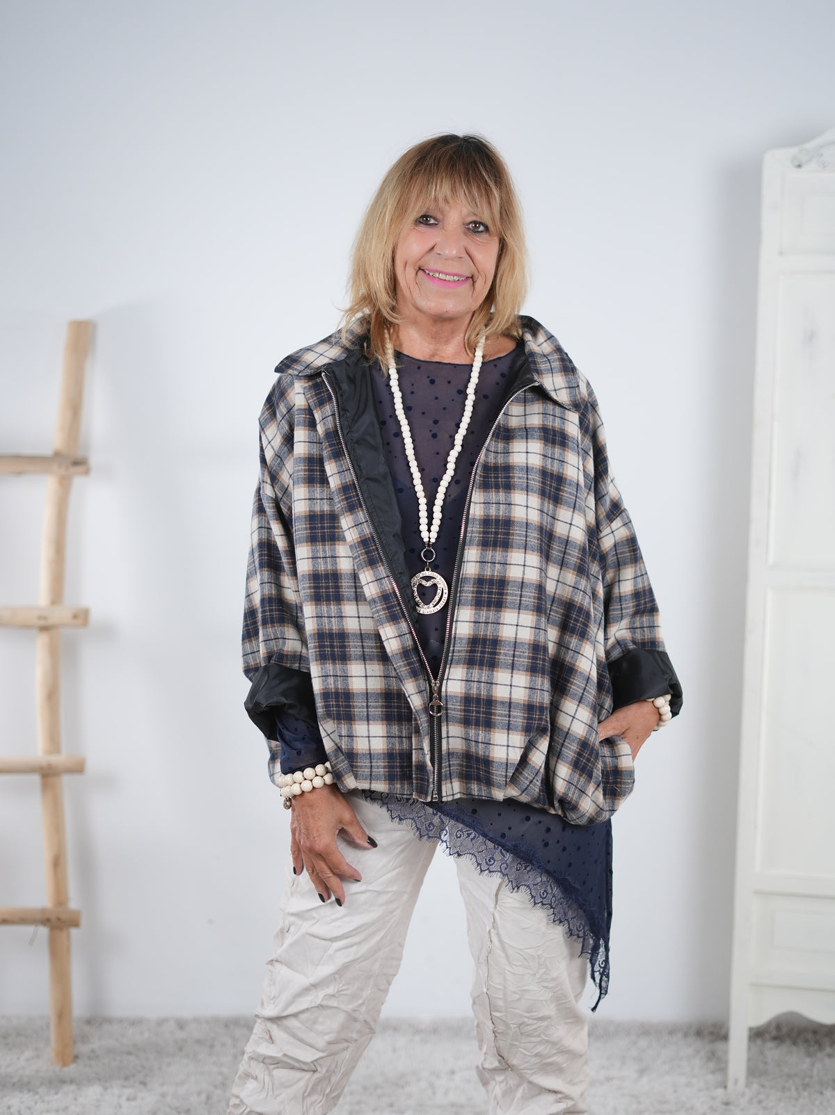 leichte Jacke im Flanell Stil, kariert