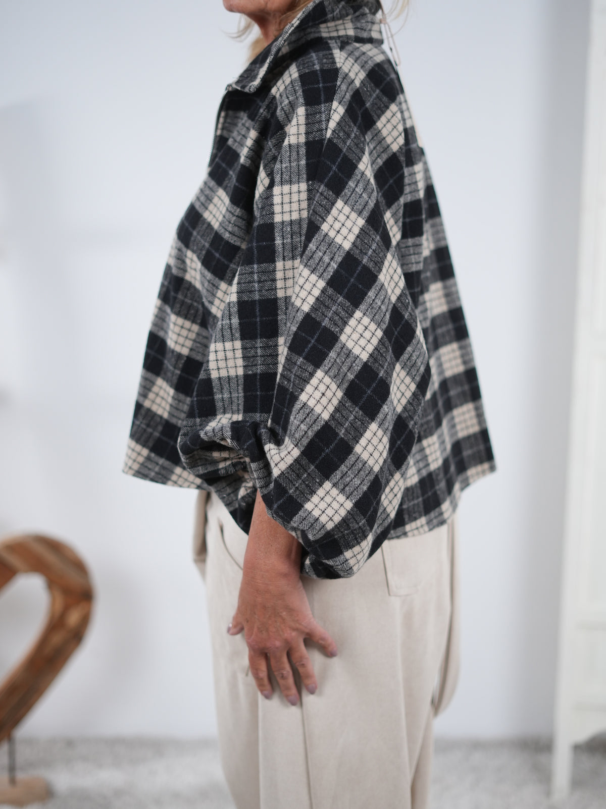 lockere Jacke im Flanell Hemd Design