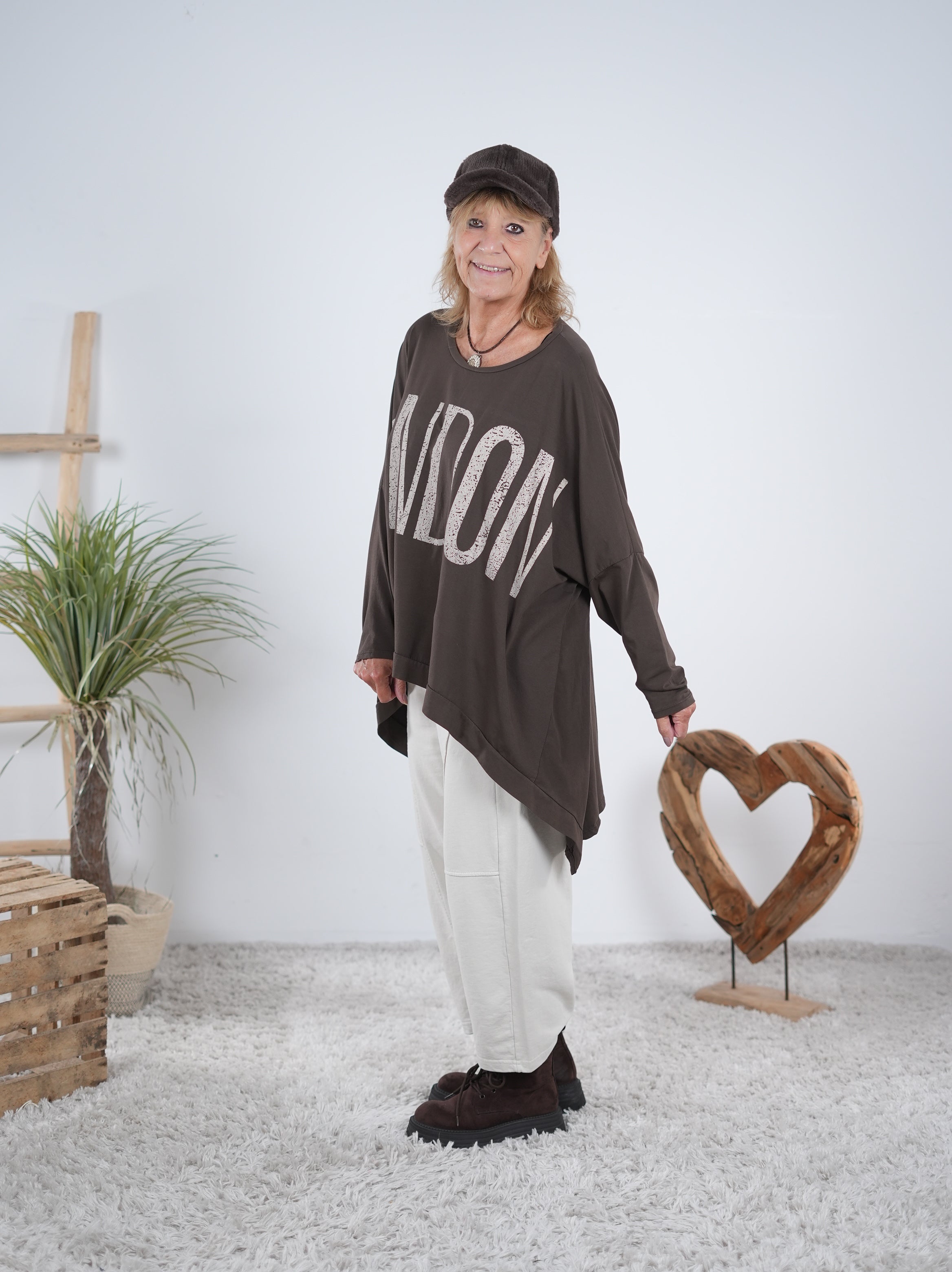oversize Shirt mit "London" Schriftzug