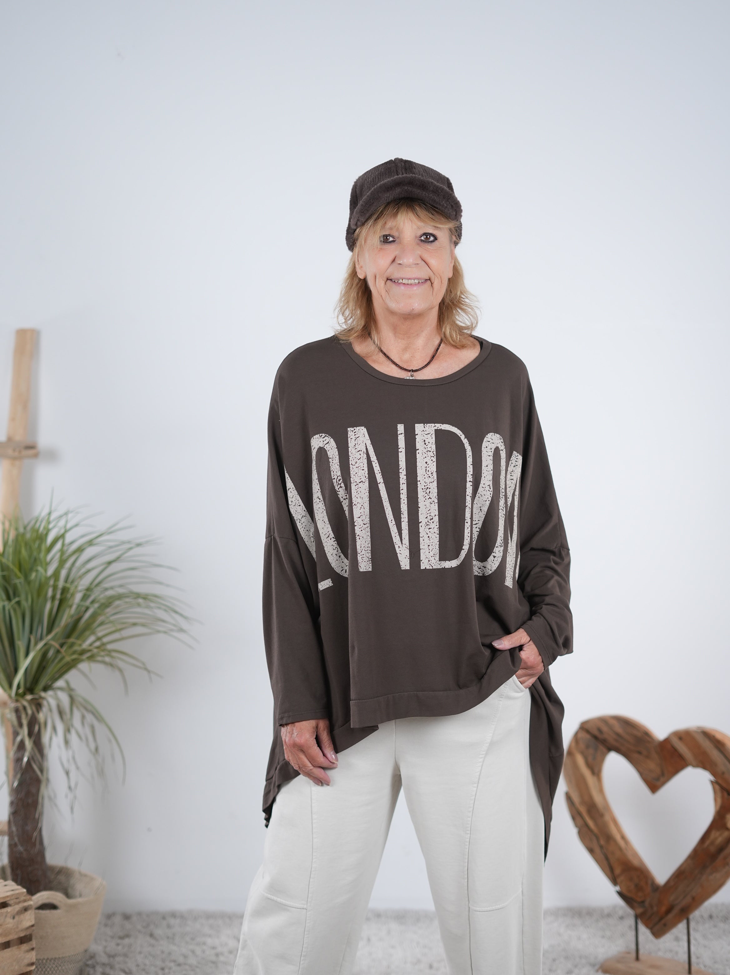 oversize Shirt mit "London" Schriftzug