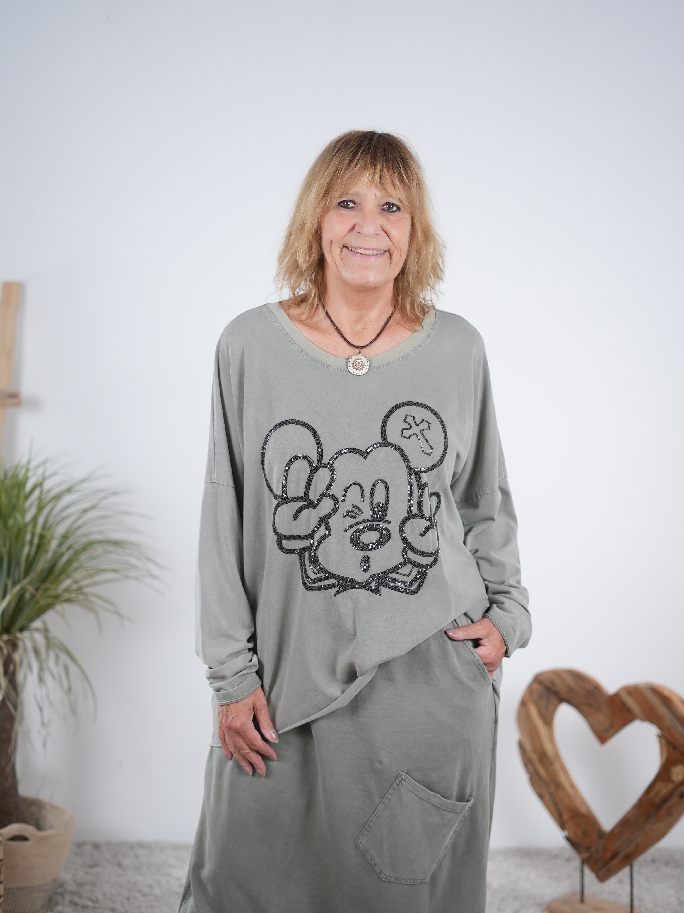 oversize Shirt mit süßem Motiv