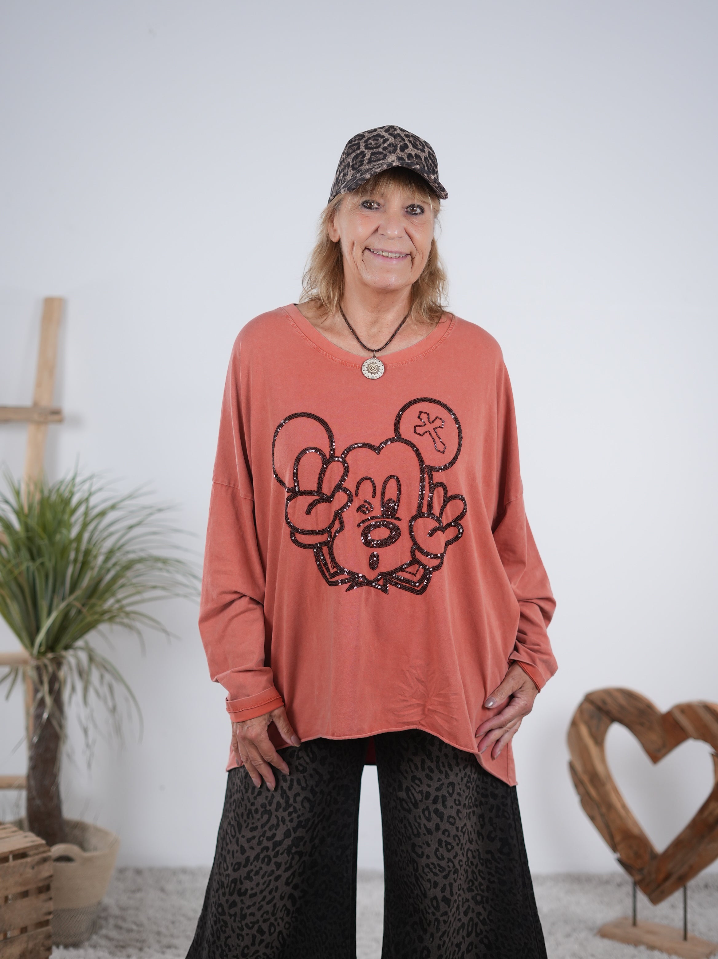oversize Shirt mit süßem Motiv