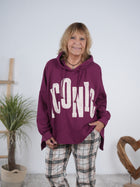 oversized Hoody im Vokuhila Schnitt mit großen Buchstaben