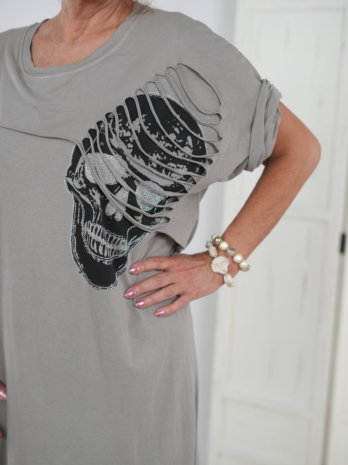 oversized Kleid mit großem Skull Print