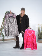 oversized Strickpulli im Leo Look mit V-Ausschnitt