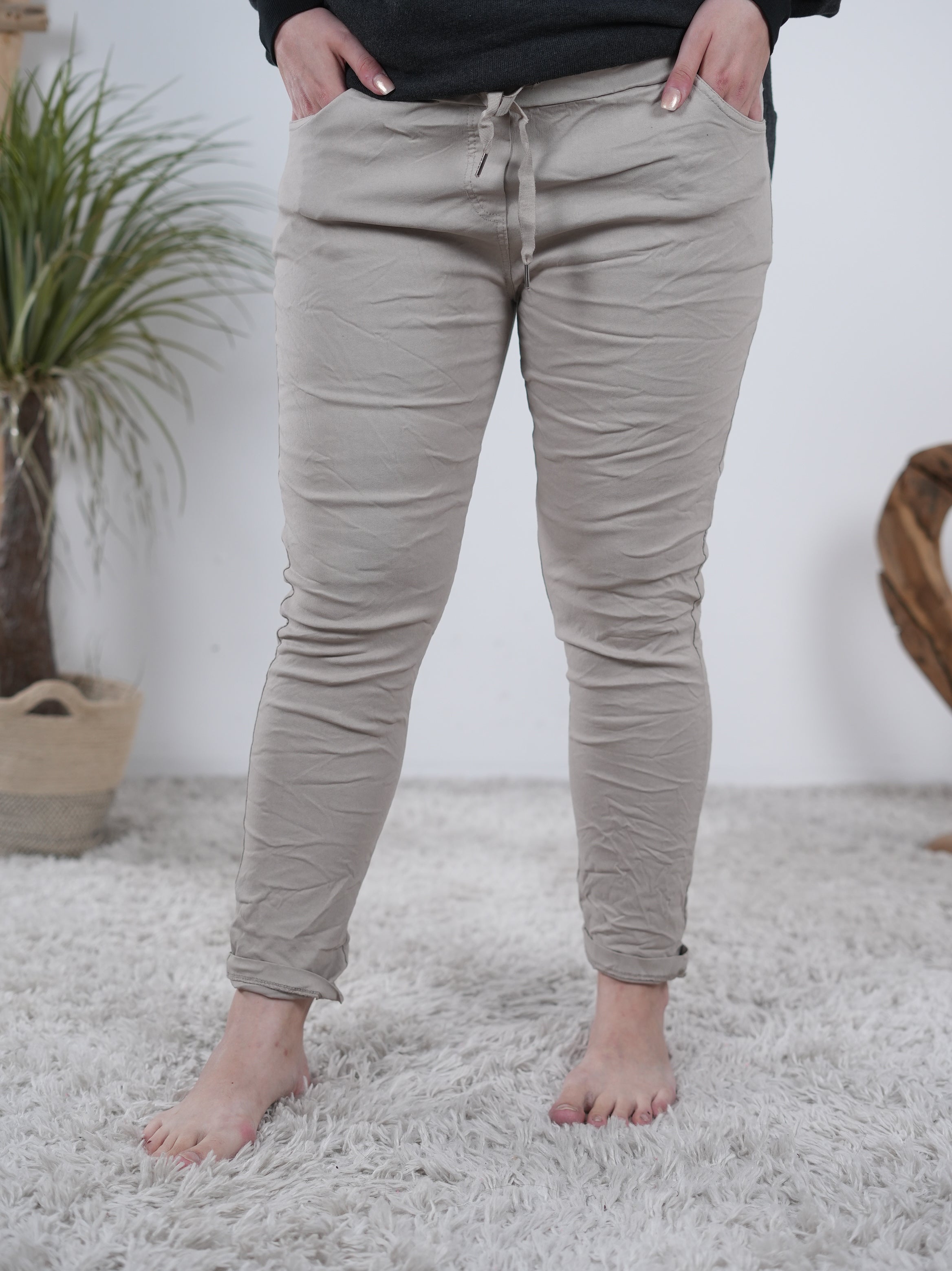 unifarbene Basic Jogpant Beige