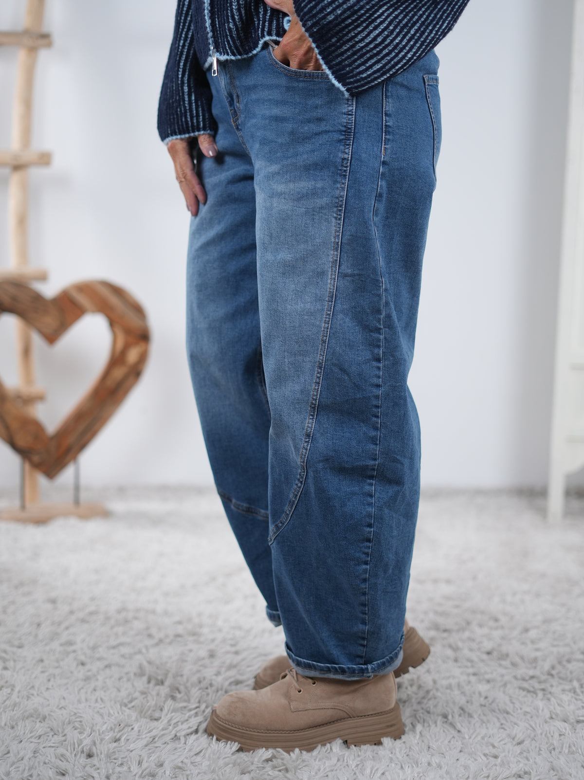 Wide Leg Blue Jeans