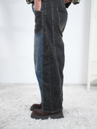 Lässige Barrel Jeans, zweifarbig
