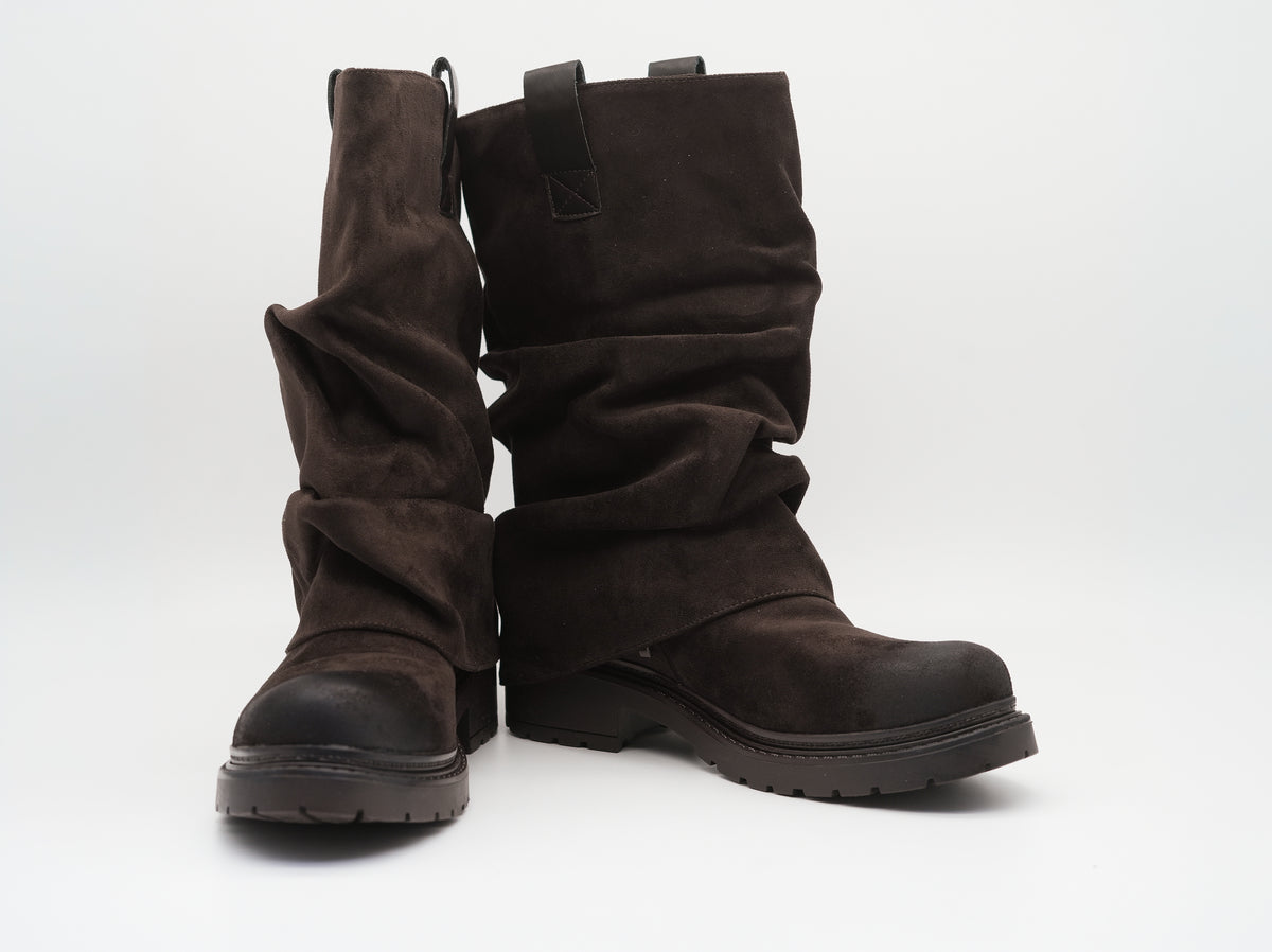 Stulpen Stiefel in Veloursleder-Optik