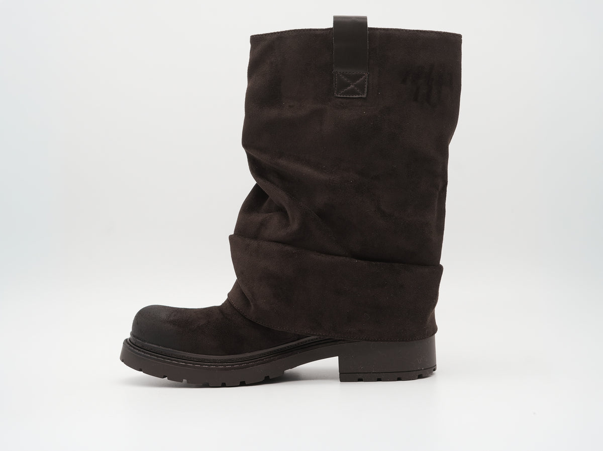 Stulpen Stiefel in Veloursleder-Optik