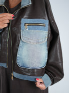 oversize Kunstlederjacke ~jeans~