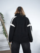 Teddy Jacke mit Reißverschluss und Eingriffstaschen