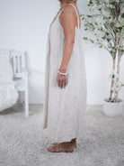 Leinen Kleid mit breiten Trägern