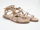 Sandalen mit Nieten Beige