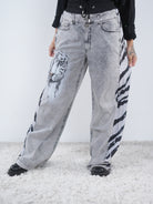 Wide Leg Pants mit Tiger Motiv
