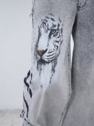 Wide Leg Pants mit Tiger Motiv