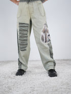 ausgefallene Barrel Pants mit Leo Akzenten