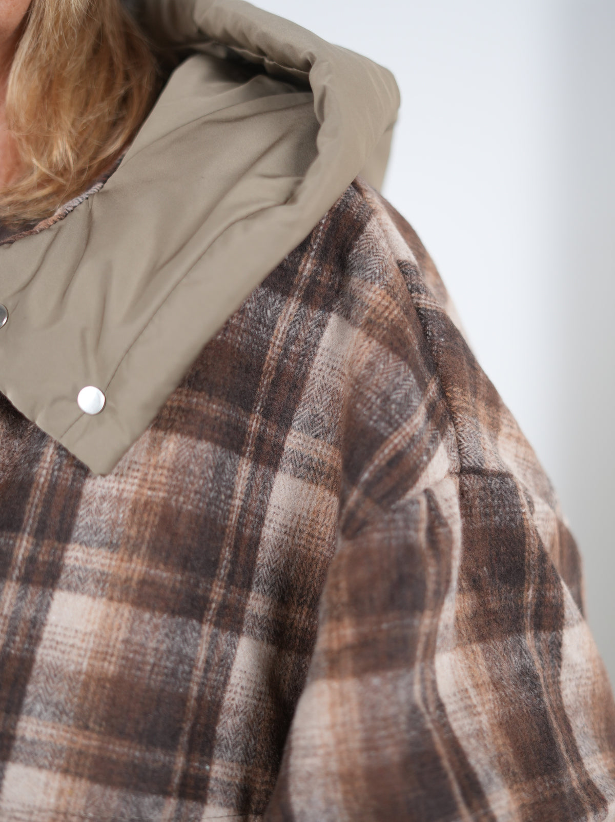karierte oversize Jacke mit Ballon Abschluss