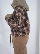 karierte oversize Jacke mit Ballon Abschluss