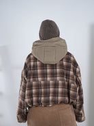 karierte oversize Jacke mit Ballon Abschluss