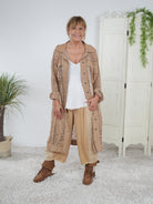 Leichter Mantel mit Spitze, unifarben camel