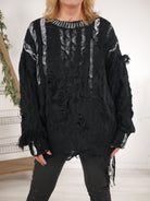 Strickpulli destroyed Schwarz