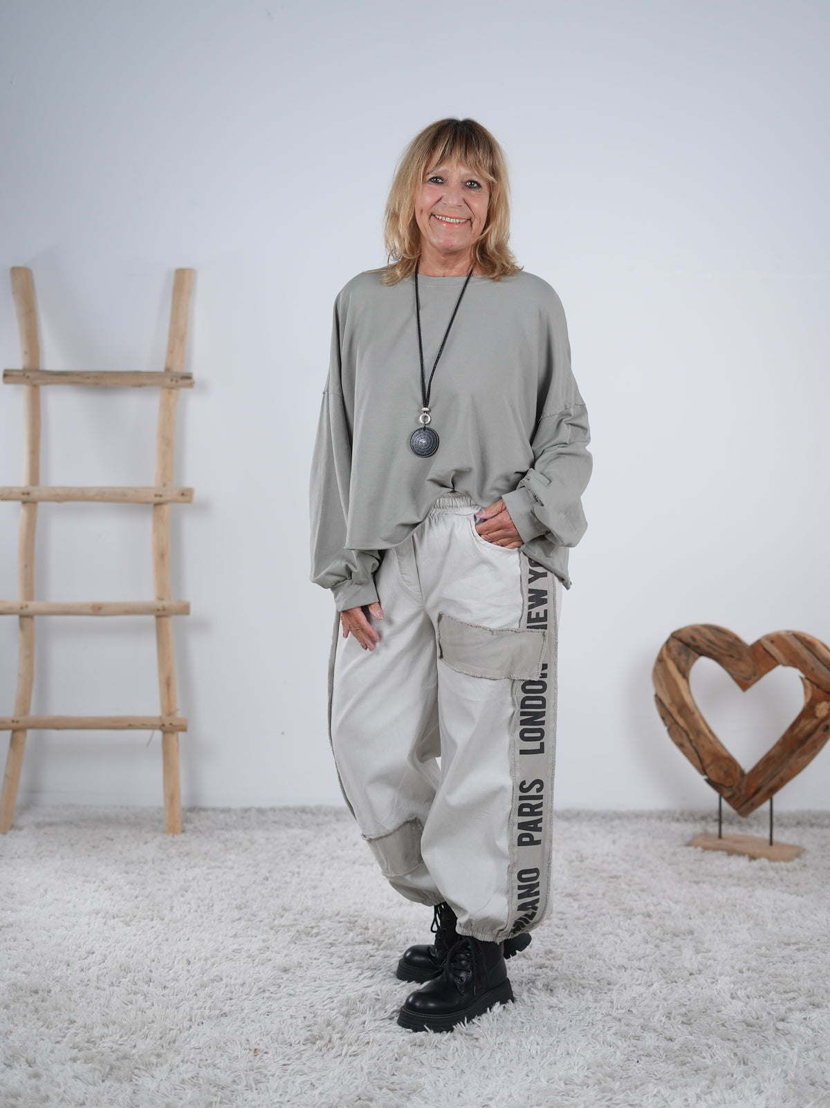 Wide Leg Pants mit Gummibund am Beinabschluss