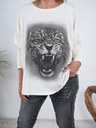 oversized Shirt mit Hingucker Motiv und Stulpenärmeln