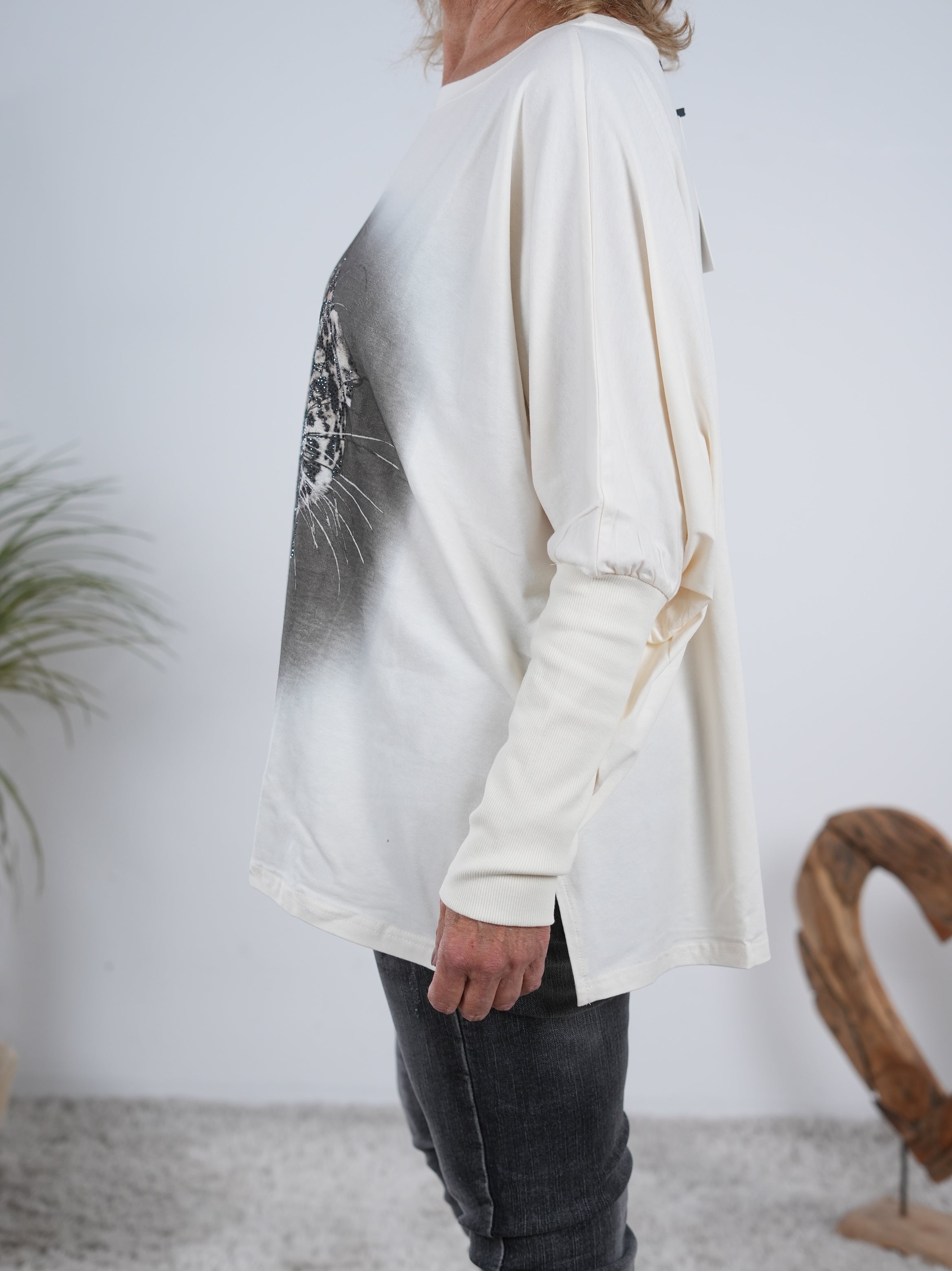 oversized Shirt mit Hingucker Motiv und Stulpenärmeln