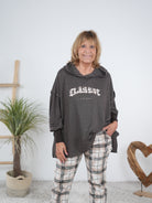 oversize Hoody mit 3D Print Schoko
