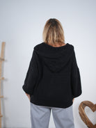 Lässige Strickjacke mit Kapuze