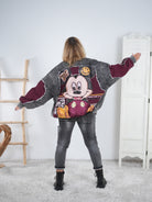 Ausgefallene College Jacke aus Jeans mit Hingucker Motiv