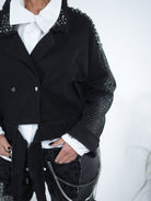 Ausgefallene Jeans Jacke mit verschiedenen Pailletten
