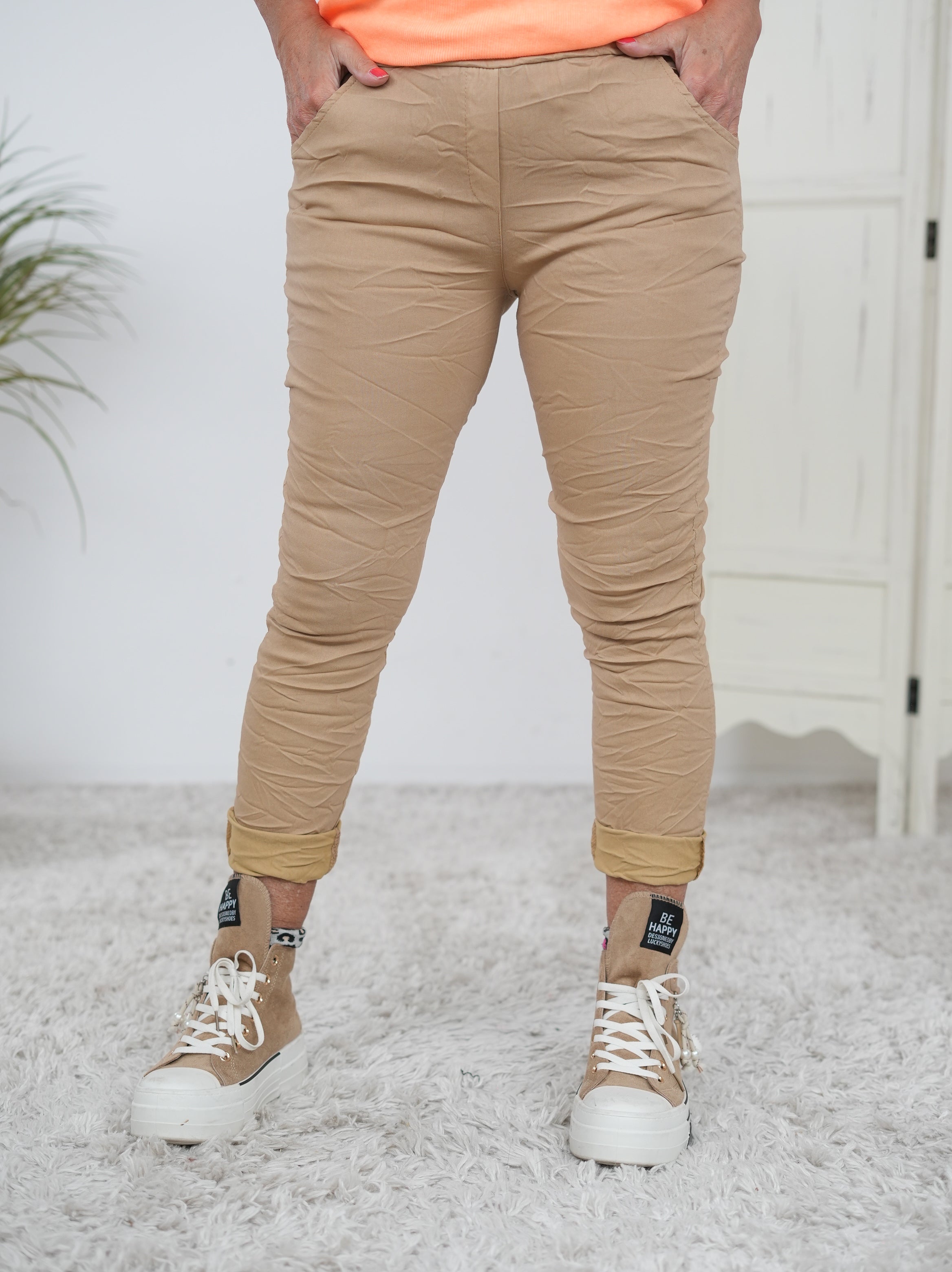 Basic Jogpant, unifarben Camel