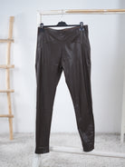 Basic Leggins aus Kunstleder dunkles Schoko