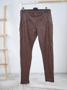 Basic Leggins aus Kunstleder Mokka