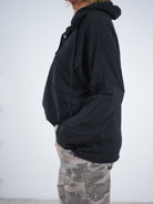 Basic Shirt mit Kapuze, schwarz
