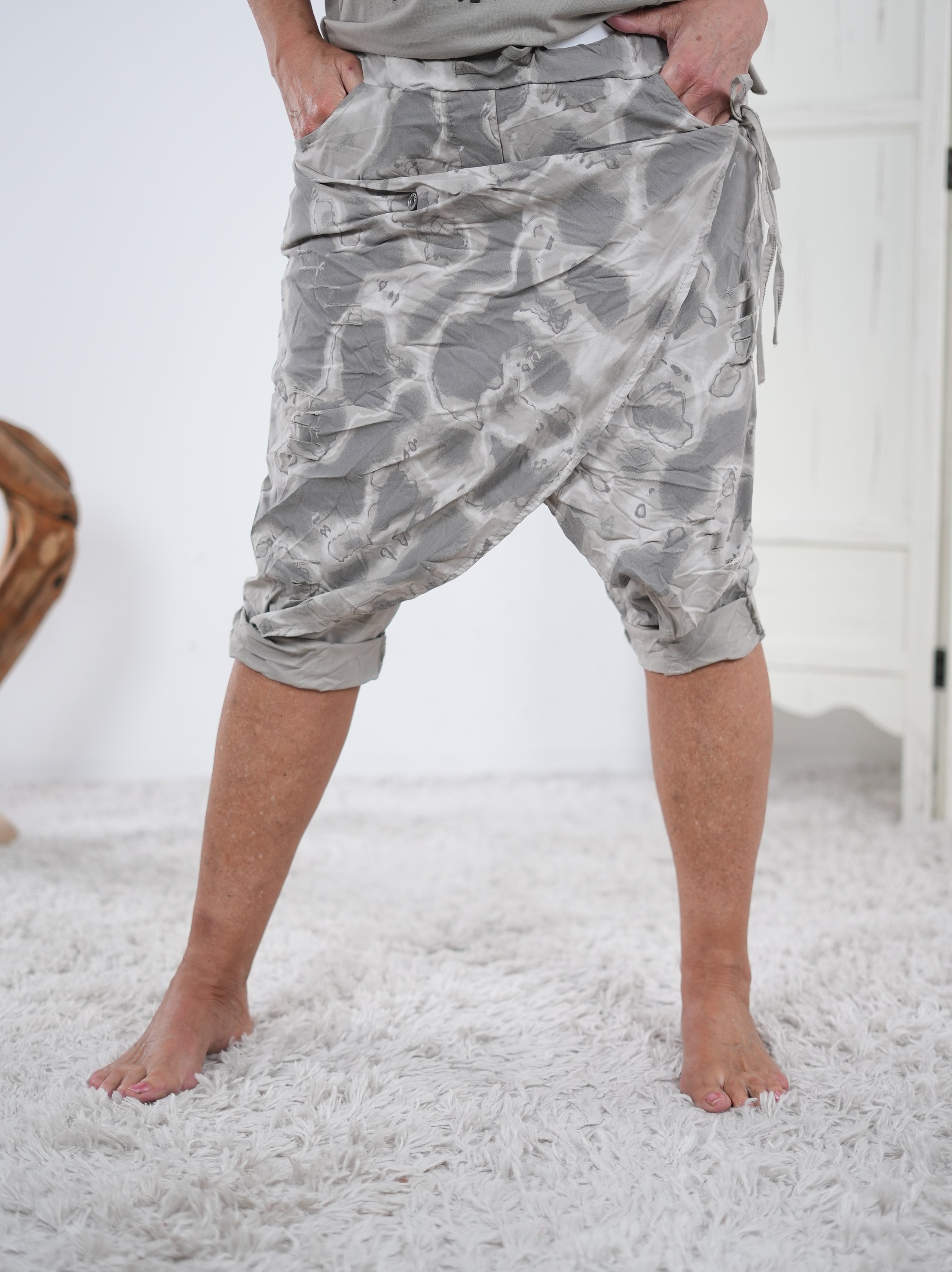 Batik Joggy mit Überwurf Taupe