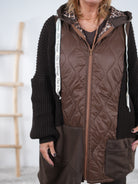 bequeme Jacke mit Strickeinsatz