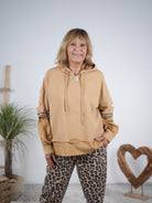 bequemer Hoody mit auffälligen Ärmeln Camel