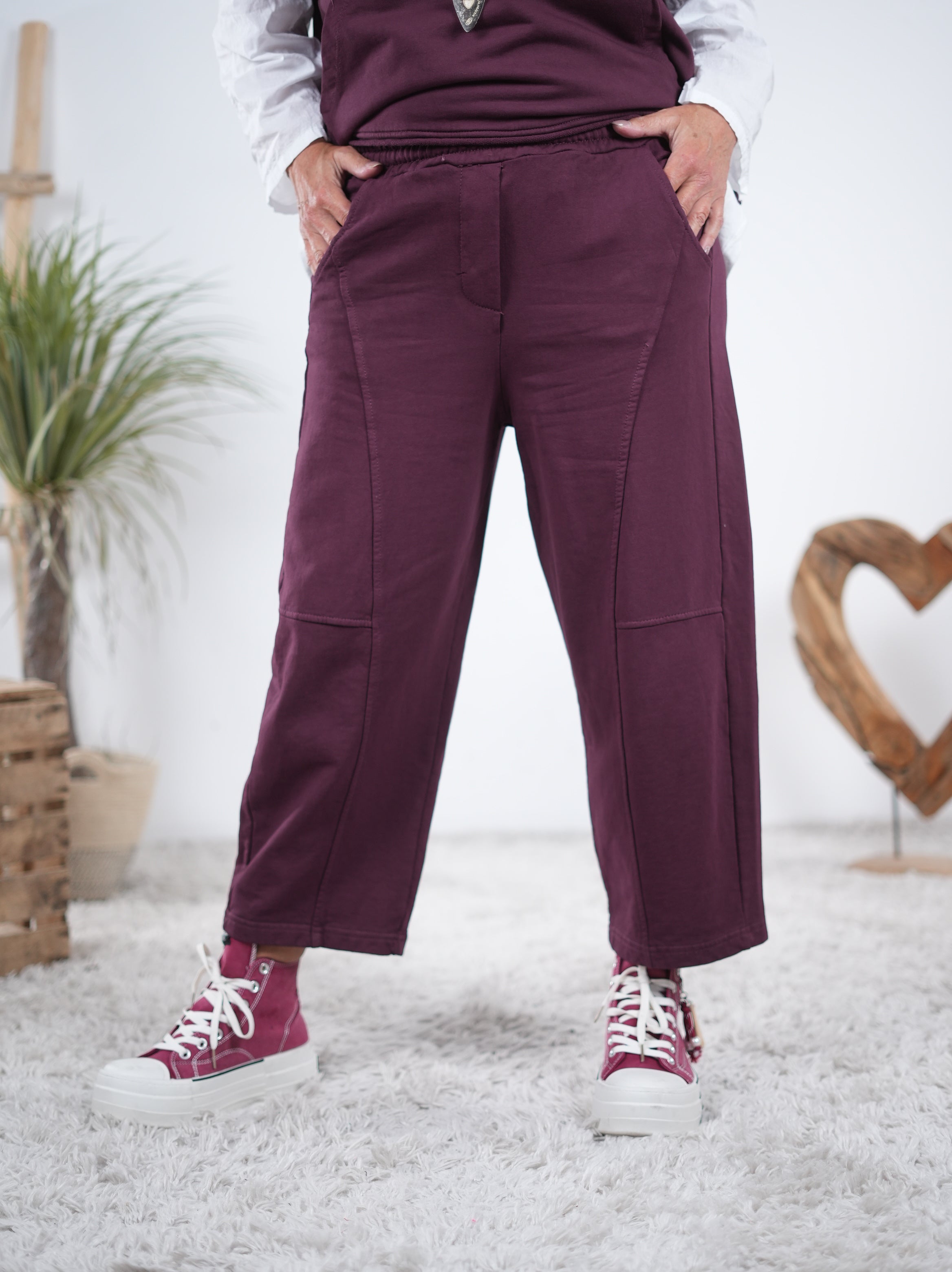 Culotte Hose aus Baumwolle Bordeaux